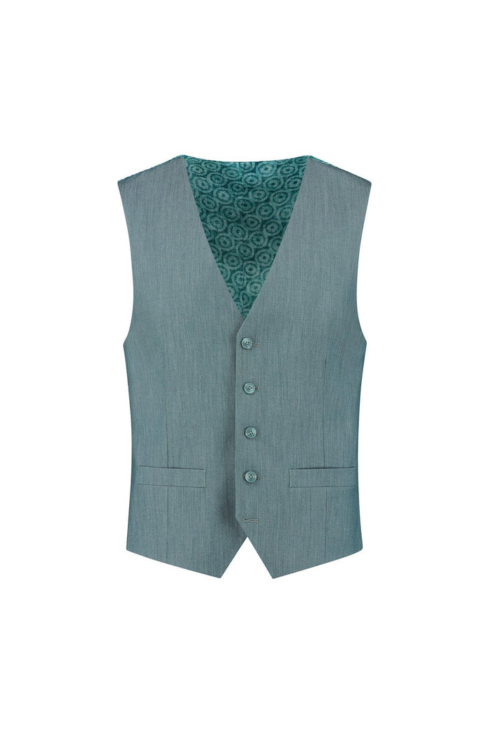 Gilet linnenlook zeegroen