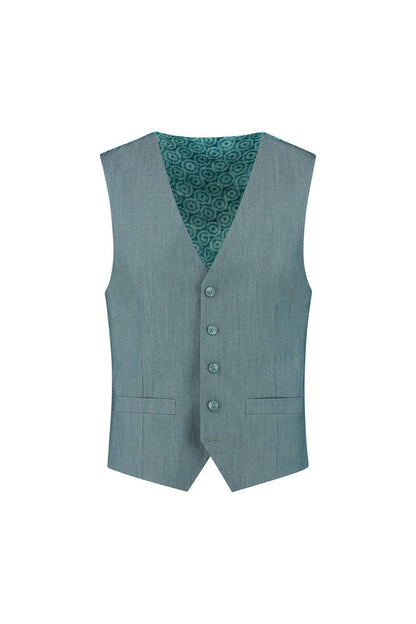 Gilet linnenlook zeegroen