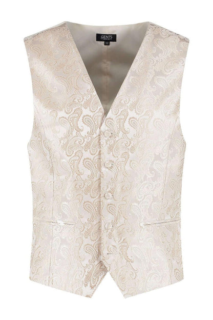 Gilet paisley champagnebeige, elegant vest with paisley design in champagnebeige color.