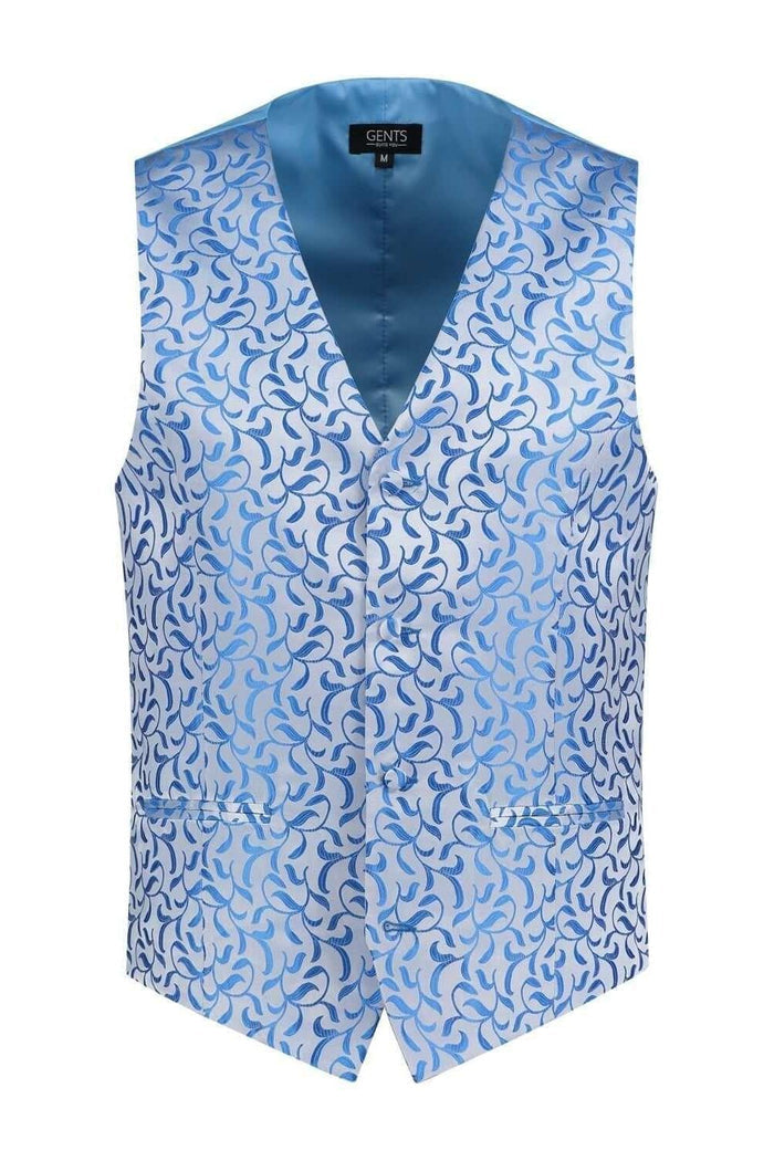 Gilet paisley zilver-blauw