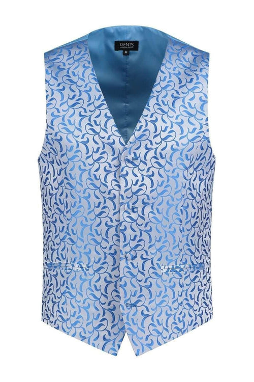 Gilet paisley zilver-blauw