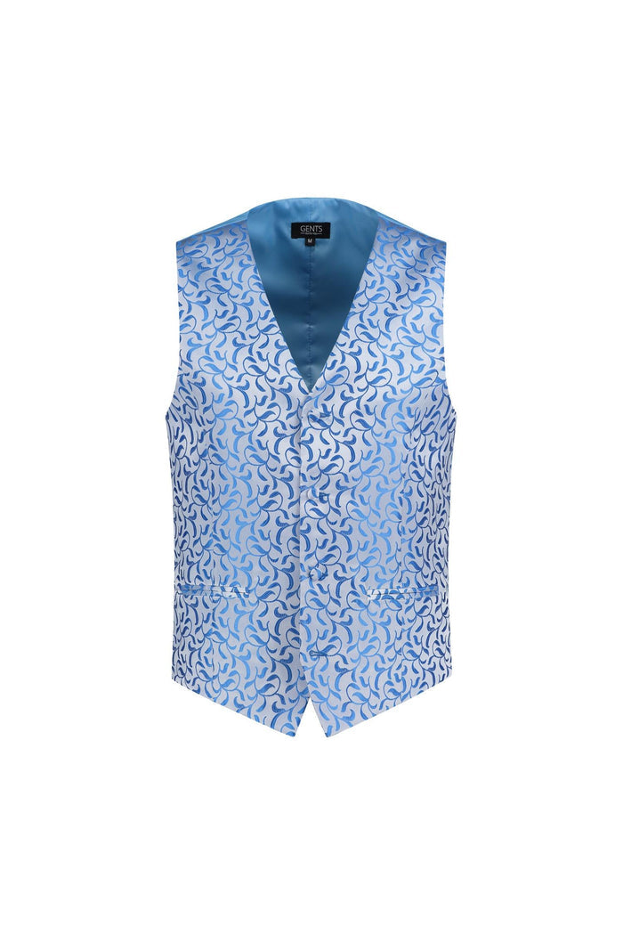 Gilet paisley zilver-blauw