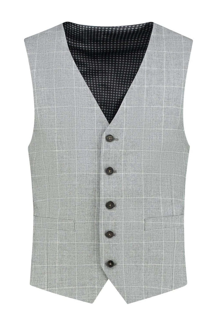 Gilet ruit lichtgrijs