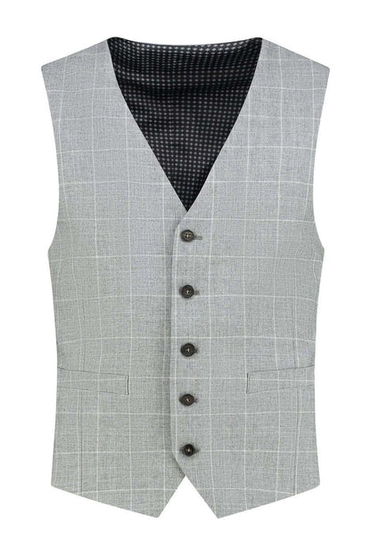 Gilet ruit lichtgrijs