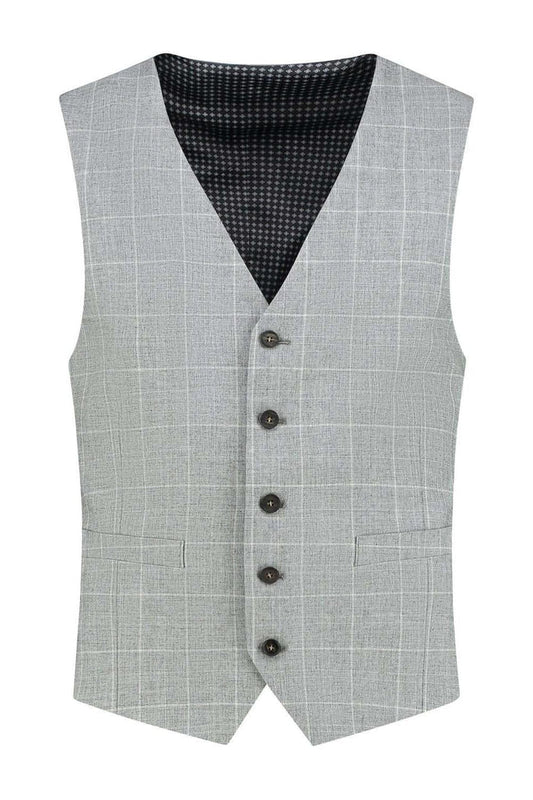 Gilet ruit lichtgrijs