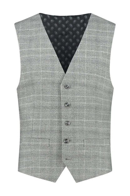 Gilet ruit lichtgrijs