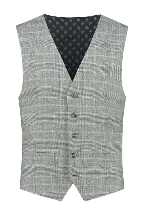 Gilet ruit lichtgrijs