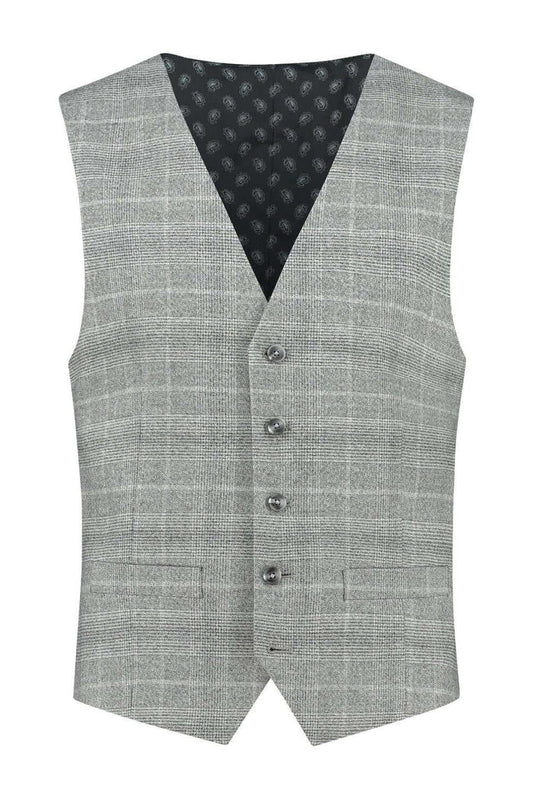 Gilet ruit lichtgrijs