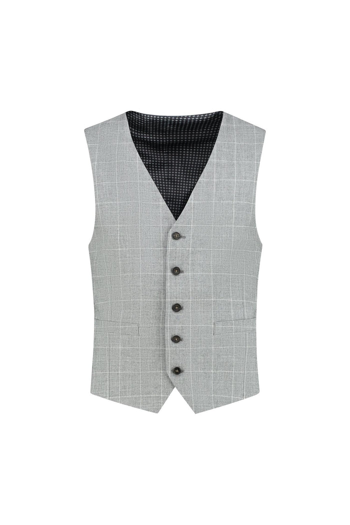 Gilet ruit lichtgrijs