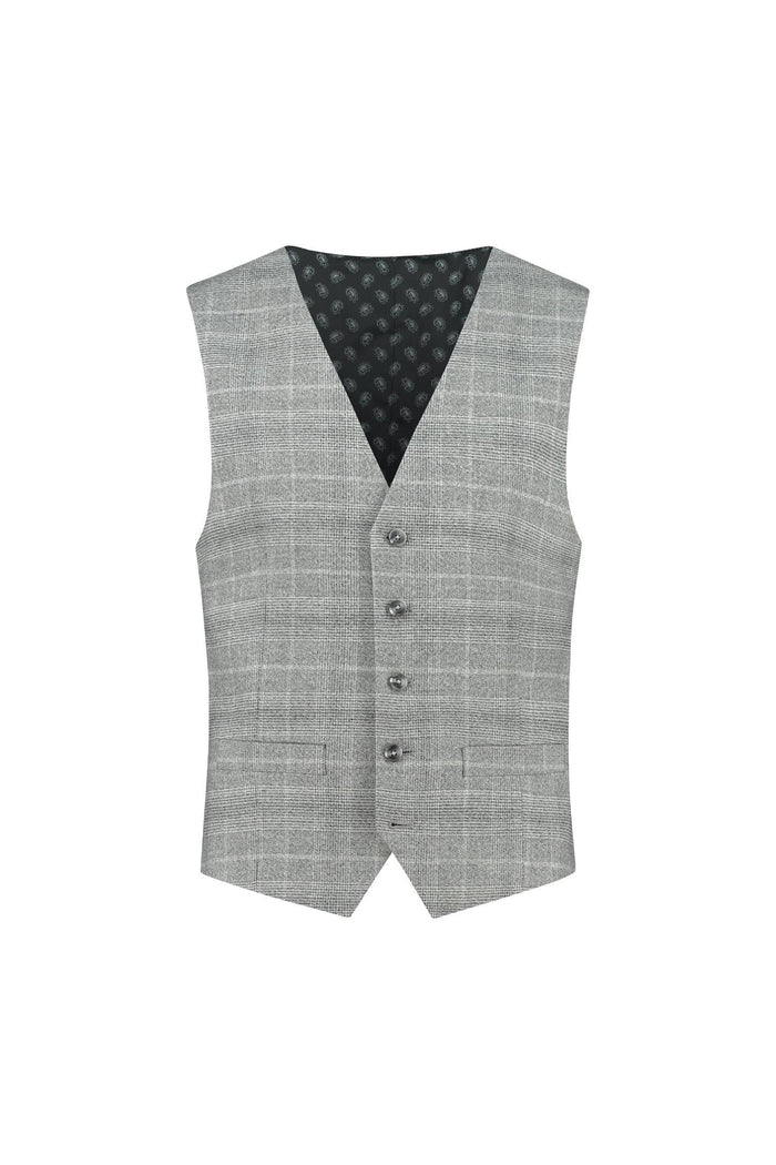 Gilet ruit lichtgrijs