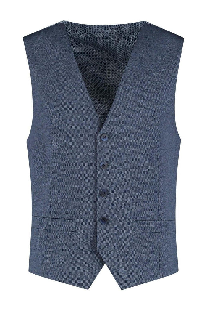 Gilet stretch birdseye blauw