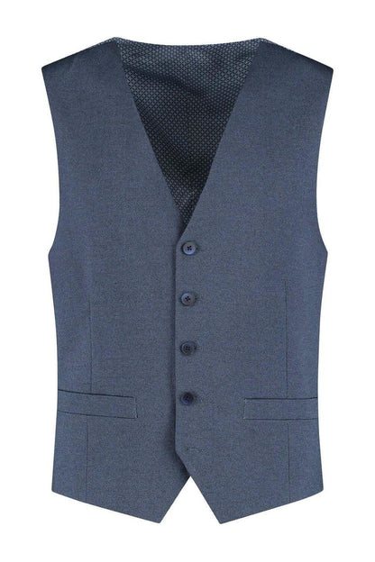 Gilet stretch birdseye blauw
