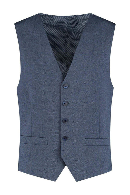 Gilet stretch birdseye blauw