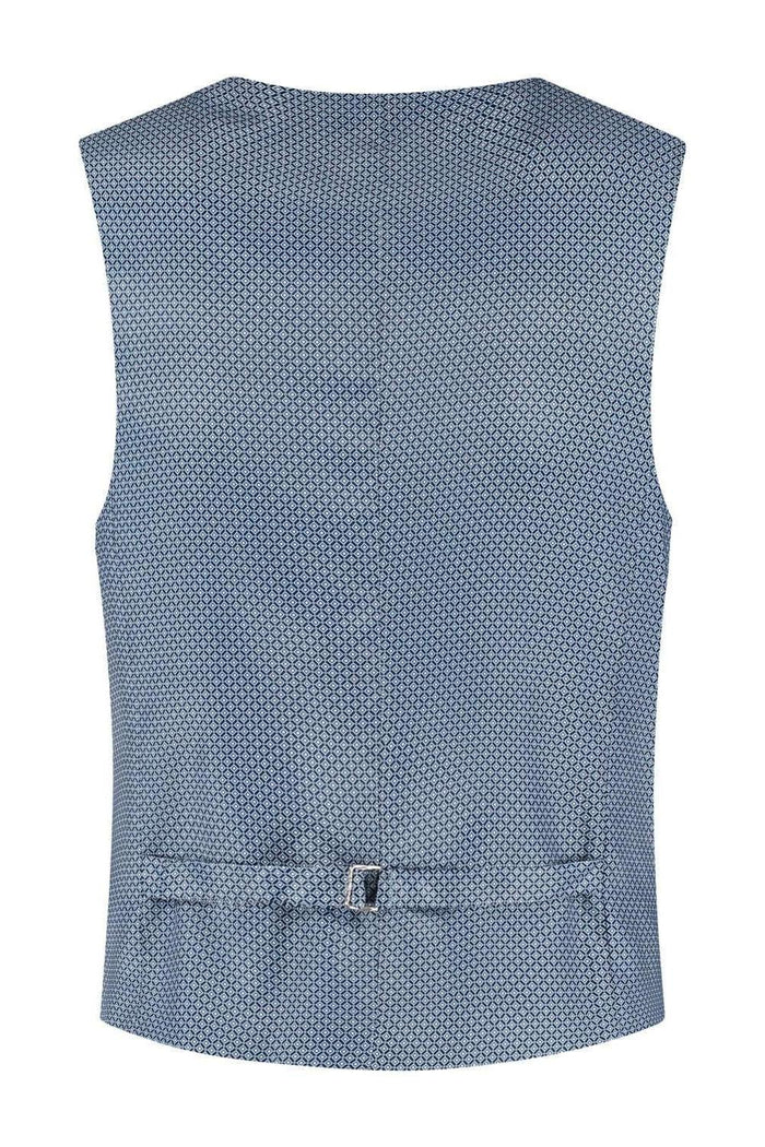 Gilet stretch birdseye blauw