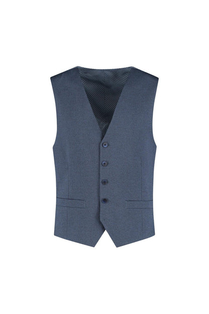 Gilet stretch birdseye blauw