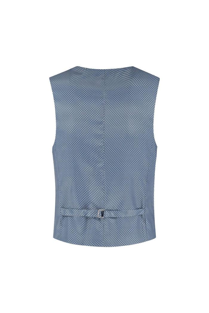 Gilet stretch birdseye blauw