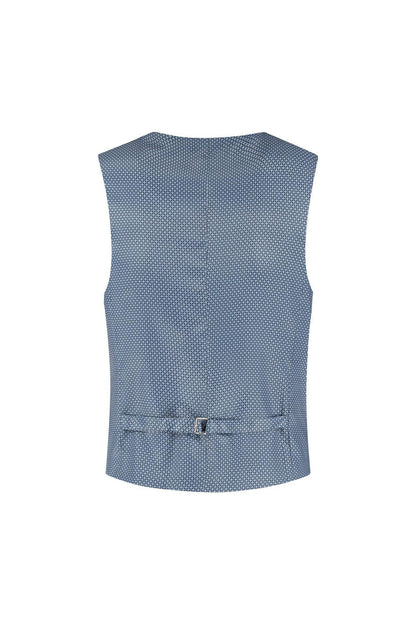 Gilet stretch birdseye blauw