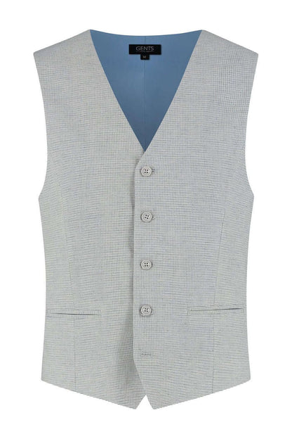 Gilet structuur lichtblauw, ademend gilet met gestructureerde stof, geschikt voor kantoor en casual.