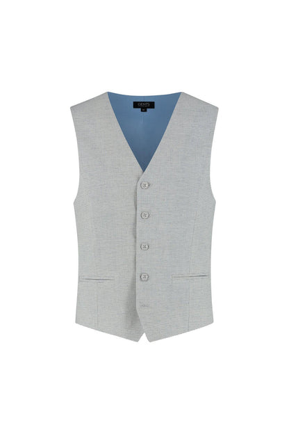 Gilet structuur lichtblauw, ademend gilet met gestructureerde stof, geschikt voor kantoor en casual.