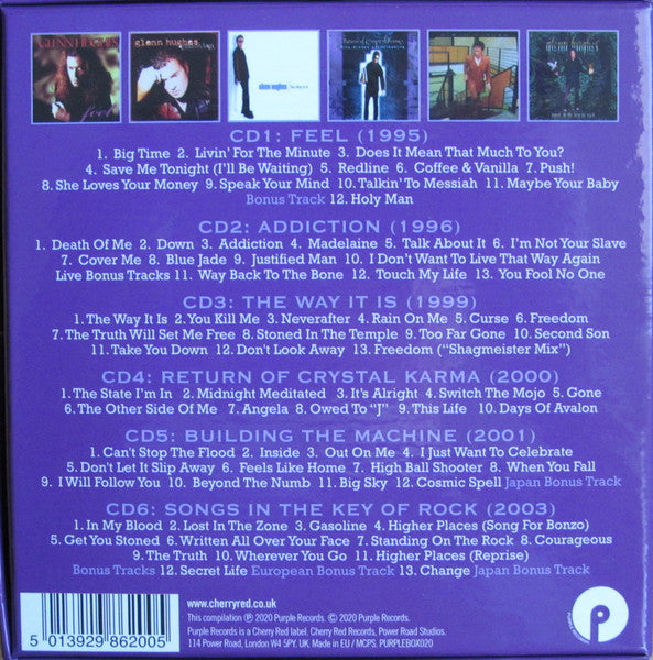 GLENN HUGHES - JUSTIFIED MAN - STUDIO ALBUMS 1995-2003 (*New 6-CD Box Set, 2020, Purple Records) Deep Purple Vocalist