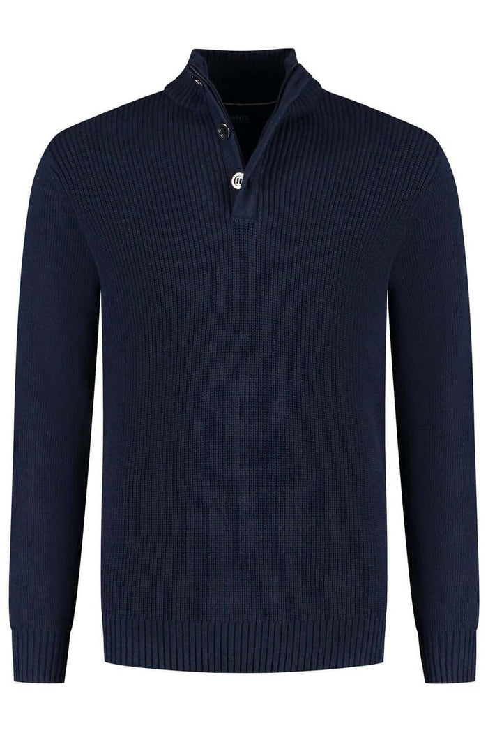 Half zip-knopen blauw