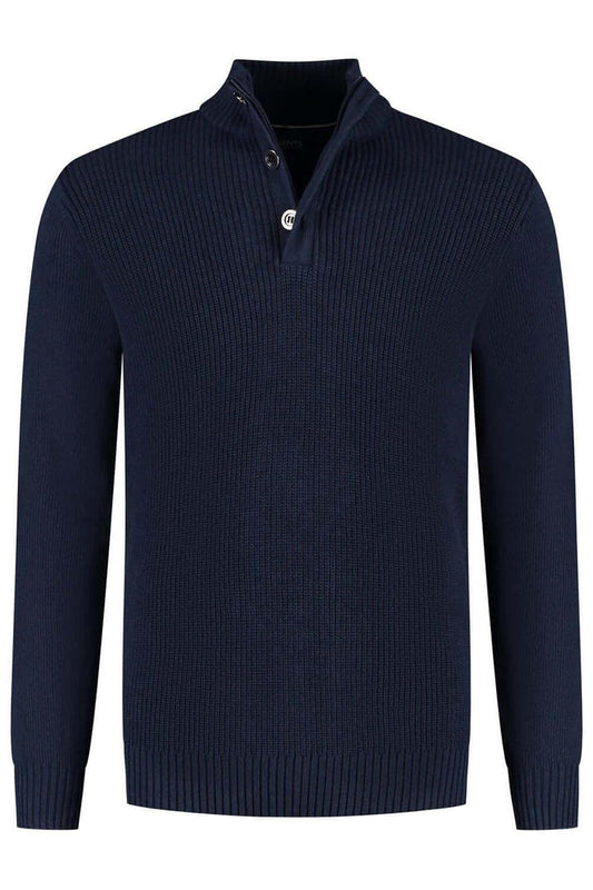 Half zip-knopen blauw