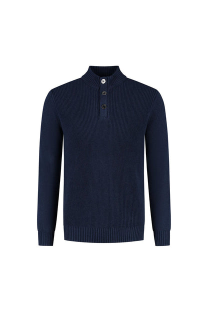 Half zip-knopen blauw