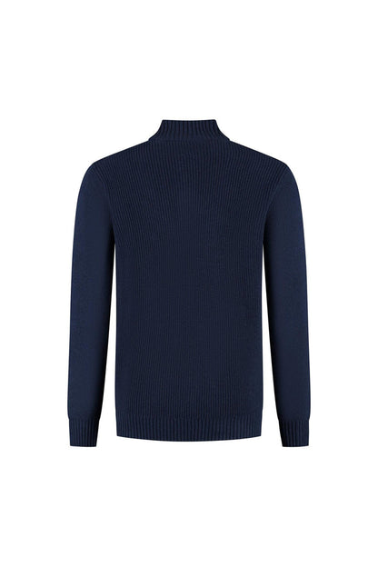 Half zip-knopen blauw