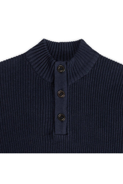 Half zip-knopen blauw