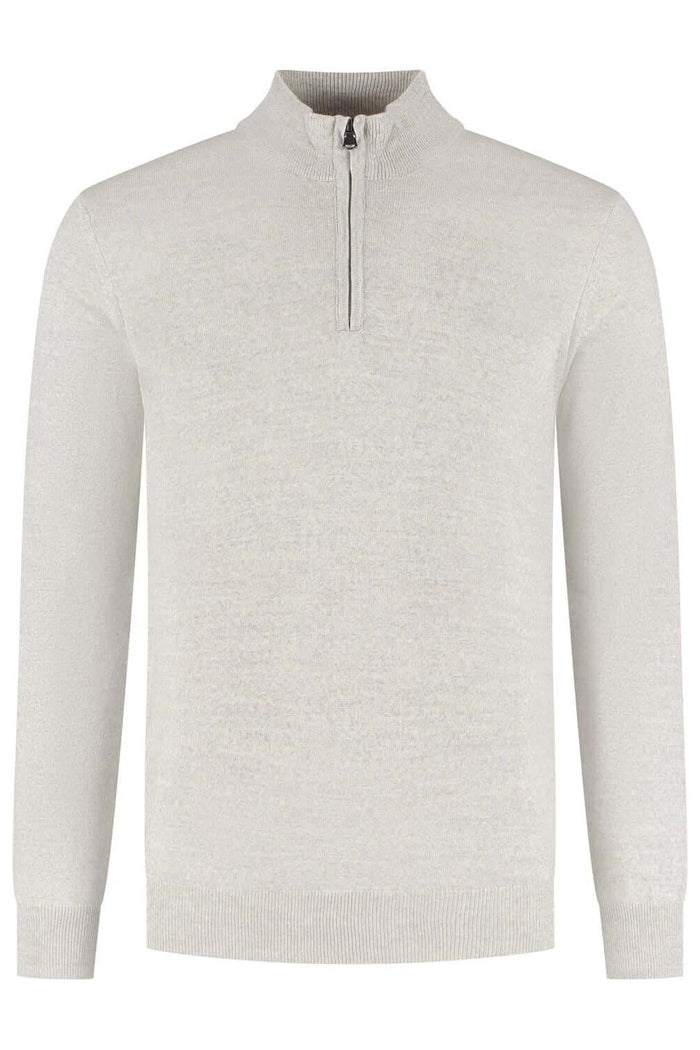 Halfzip merinoblend alugrey