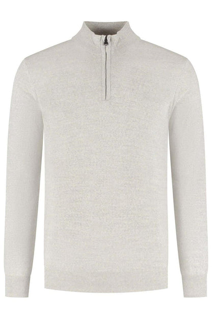 Halfzip merinoblend alugrey