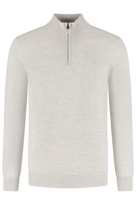 Halfzip merinoblend alugrey