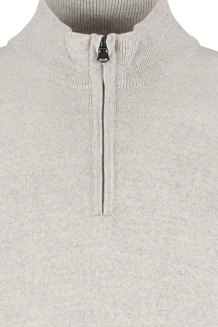 Halfzip merinoblend alugrey