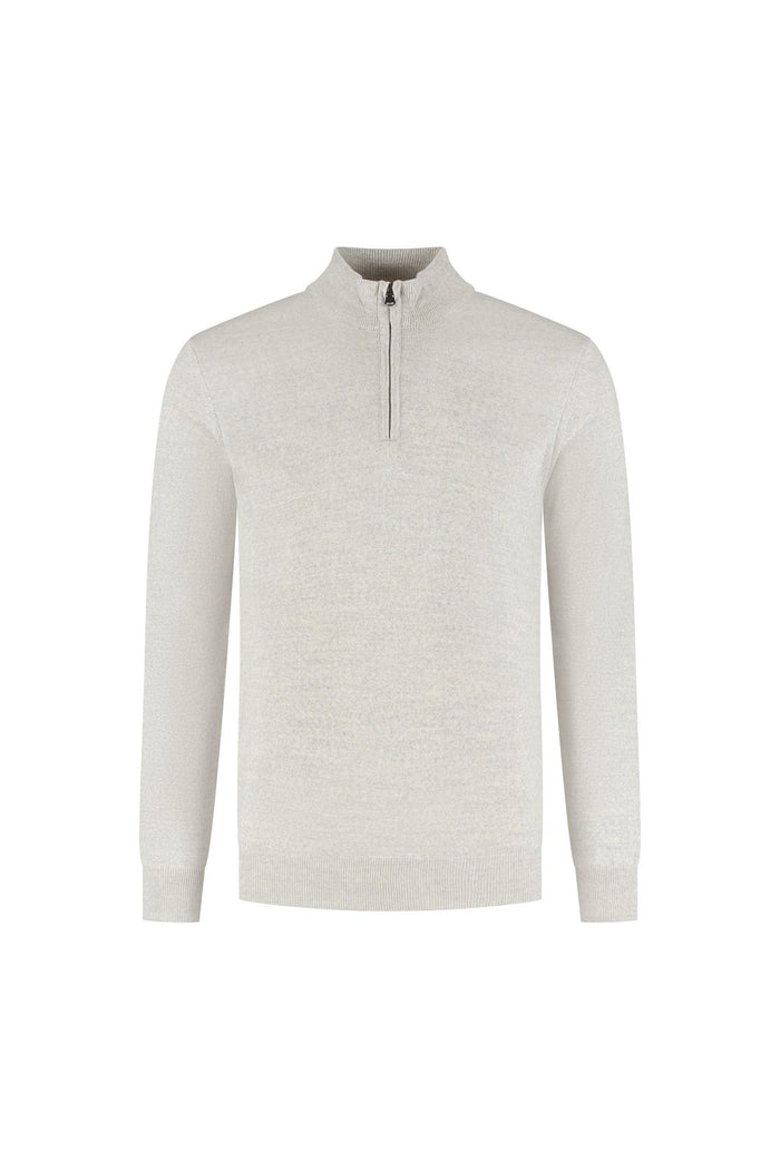 Halfzip merinoblend alugrey