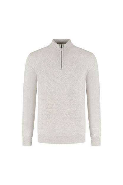 Halfzip merinoblend alugrey