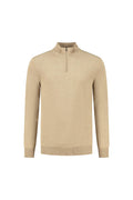 Halfzip merinoblend camel
