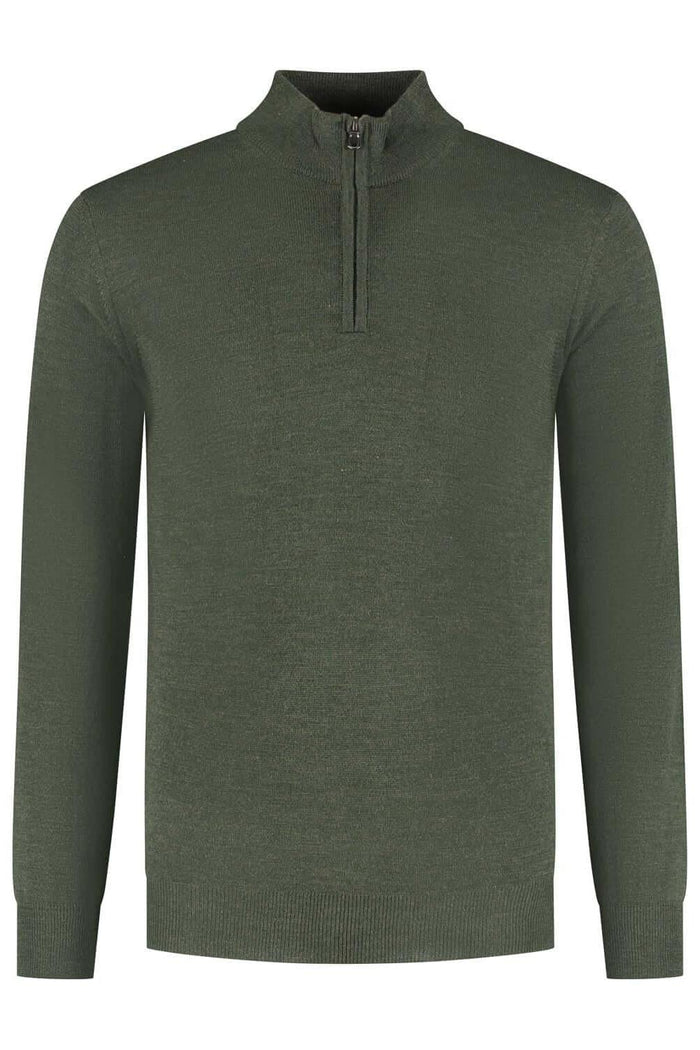 Halfzip merinoblend forest