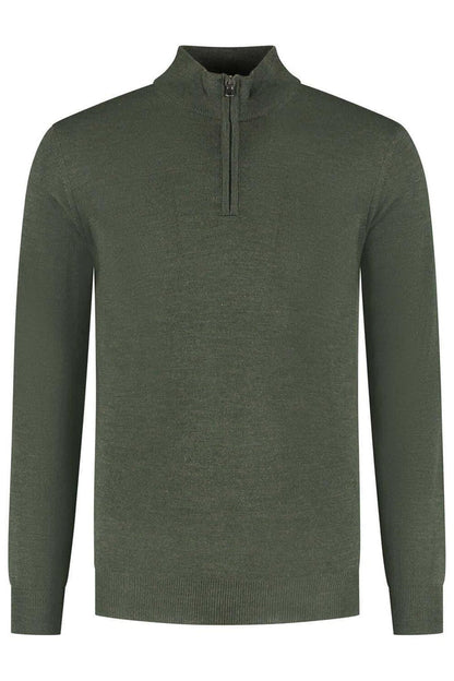 Halfzip merinoblend forest