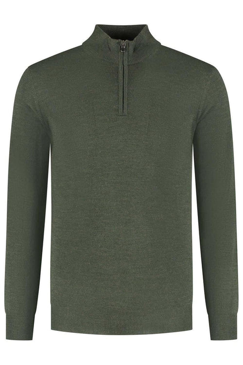 Halfzip merinoblend forest