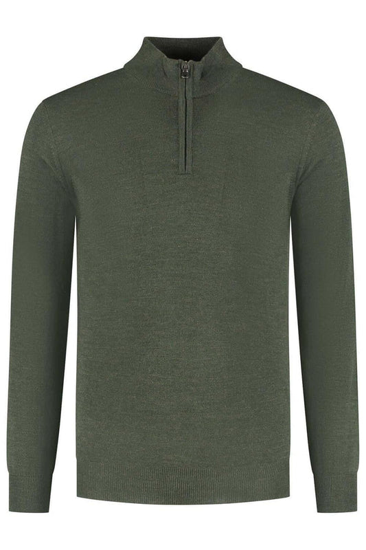 Halfzip merinoblend forest