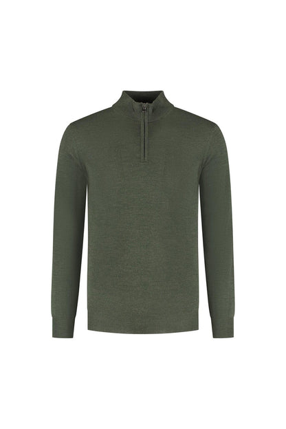 Halfzip merinoblend forest