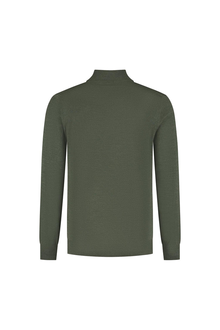 Halfzip merinoblend forest