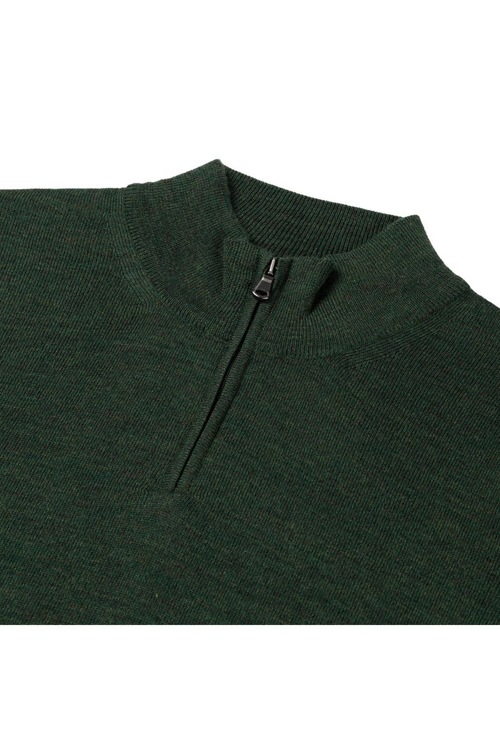 Halfzip merinoblend groen, ademend en onderhoudsvriendelijk kledingstuk in groene kleur.