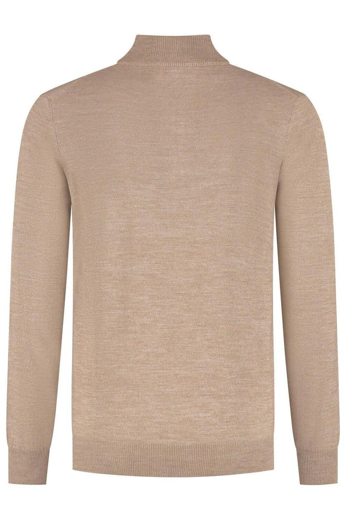 Halfzip merinoblend muskat