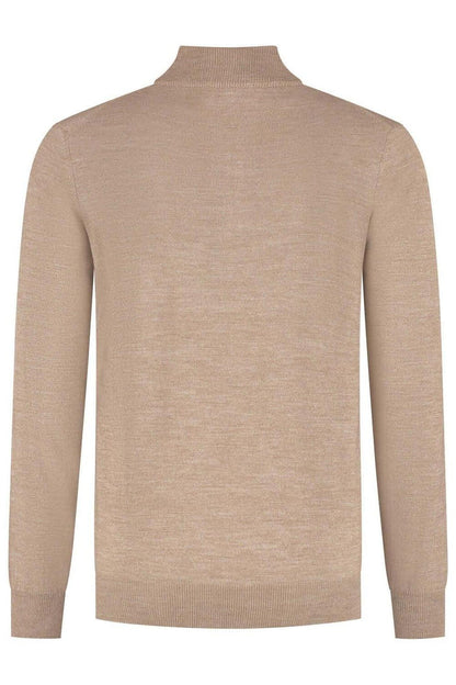 Halfzip merinoblend muskat