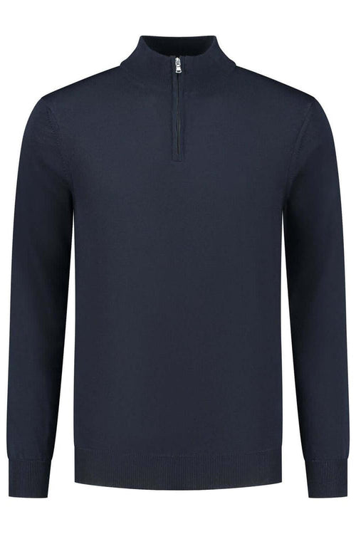 Halfzip merinoblend navy