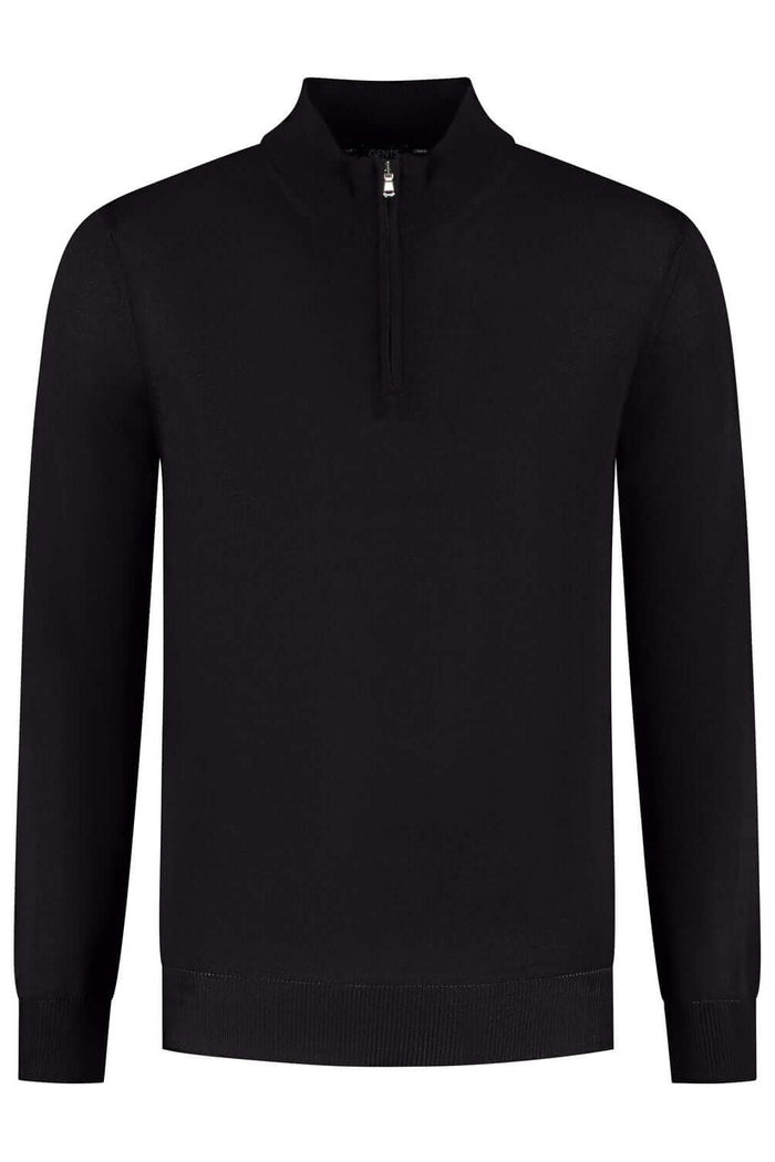 Halfzip merinoblend zwart - ademende, warme halfzip met merinowolmix, veelzijdig en stijlvol.