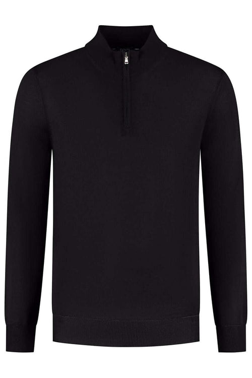 Halfzip merinoblend zwart - ademende, warme halfzip met merinowolmix, veelzijdig en stijlvol.