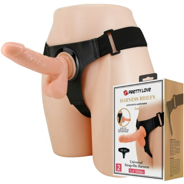 Ham Strap-On PRETTY LOVE universal cu dildo-HARNESS 20 CM, NATURAL