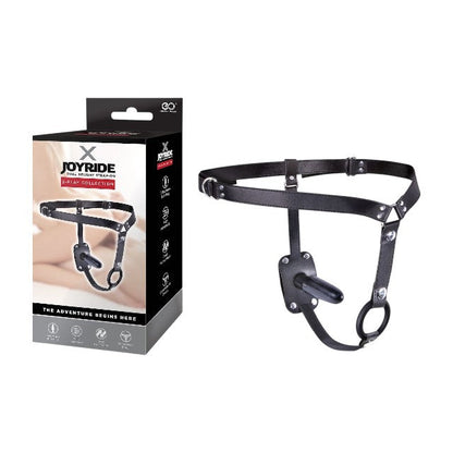 Ham X JOYRIDE Dual Delight Strap-On, cu inel pentru penis și plug anal detașabil, bretele ajustabile, negru